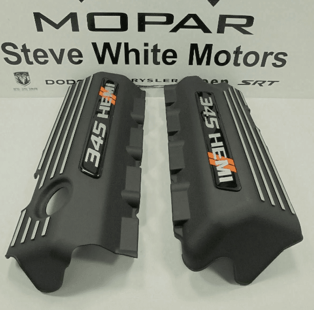 Dodge Challenger Charger Engine Cover Valve 5.7L 345 Hemi Mopar OEM 2 Pcs Orange