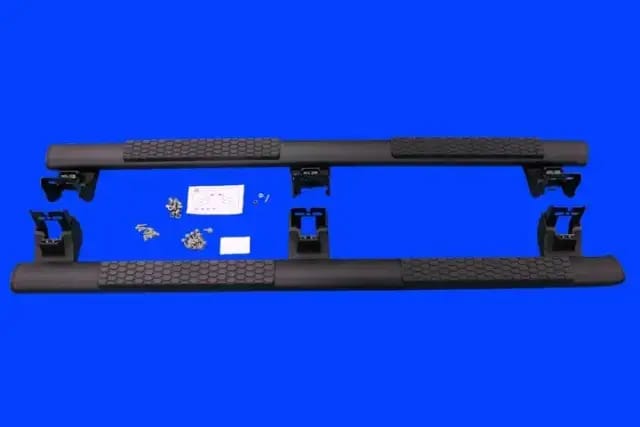 Tubular Side Steps Cab Length For Crew Cab (Black Aluminum)