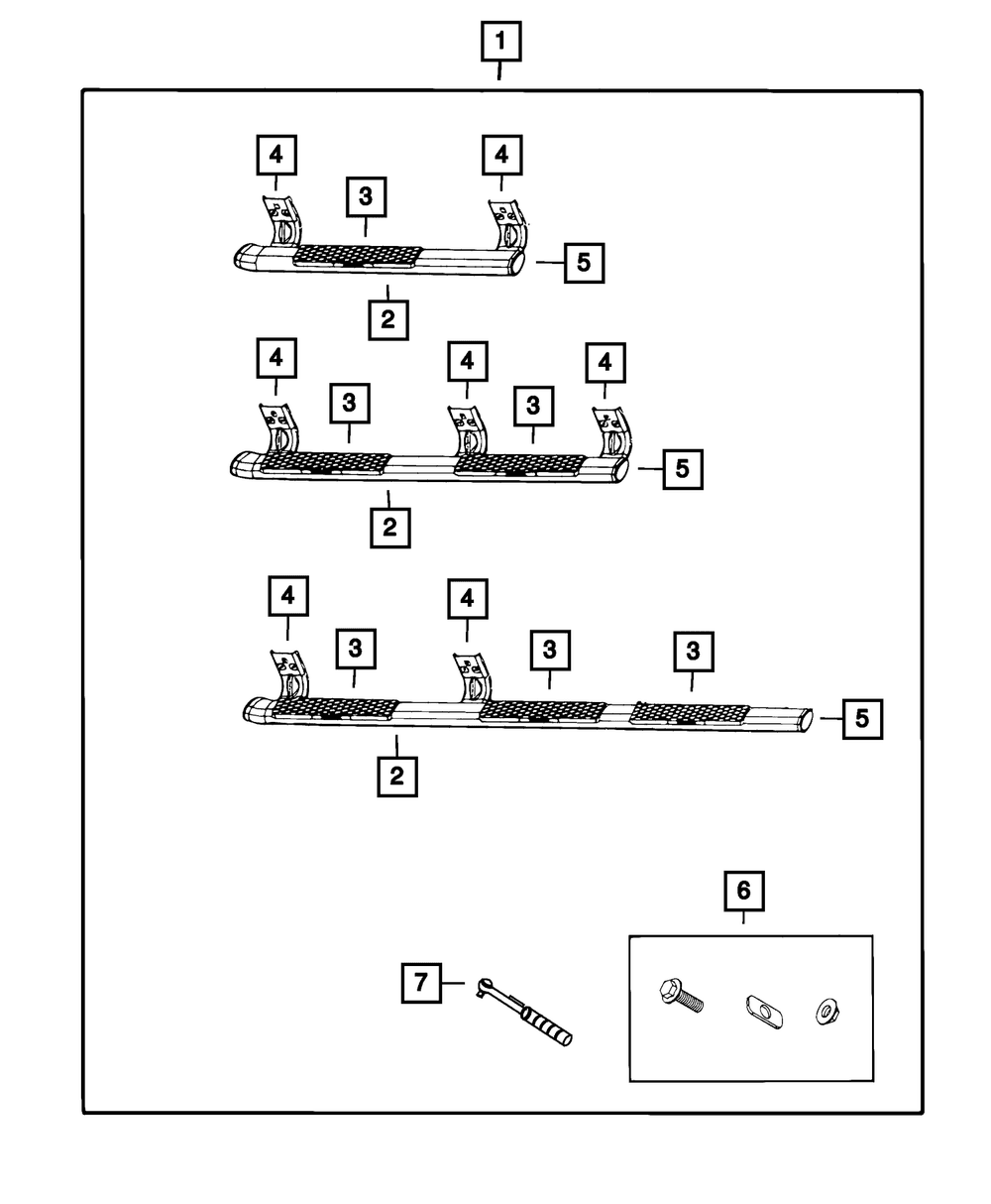 Tubular Side Steps Cab Length For Crew Cab (Black Aluminum) thumbnail 2