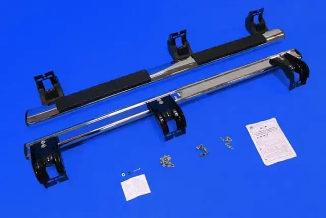 Tubular Side Steps Chrome Aluminum Cab Length For Quad Cab thumbnail 4