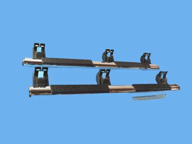 Tubular Side Steps Chrome Aluminum Cab Length For Quad Cab thumbnail 7