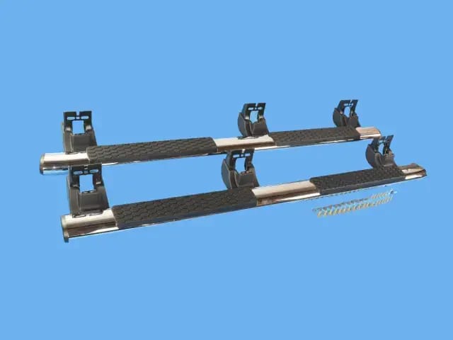 Tubular Side Steps Chrome Aluminum Cab Length For Quad Cab thumbnail 3