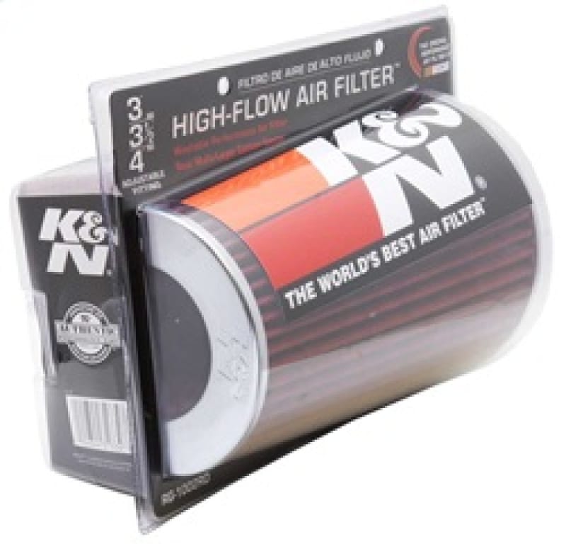 K&N Universal Air Filter Chrome Round Tapered Red - 4in Flange ID x 1.125in Flange Length x 9.5in H thumbnail 3