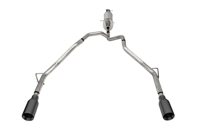 Corsa 25-26 Ram 2.5in Stainless Steel Sport Cat-back, Dual Rear Exit 5.0in Gunmetal Tip