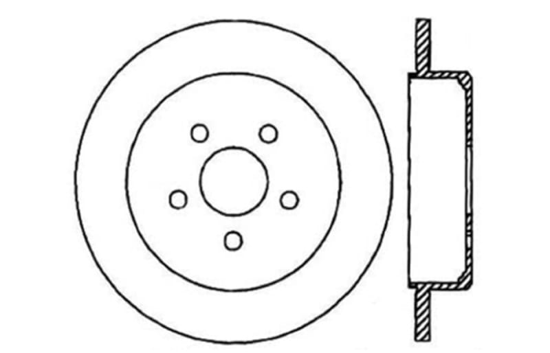 StopTech 03-09 Chrysler PT Cruiser Tur / 03-05 Dodge Neon SRT-4 Rear Left Slotted & Drilled Rotor thumbnail 4