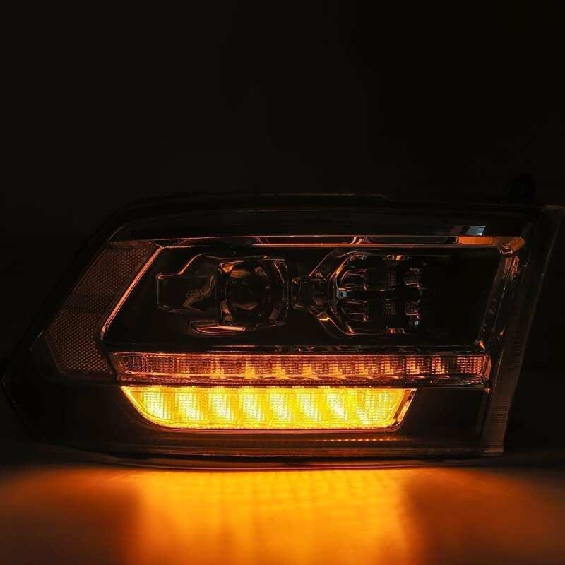 AlphaRex 09-18 Dodge Ram 1500HD PRO-Series Proj Headlight Plnk Style Blk w/Chrm Acc w/Seq Signal/DRL thumbnail 3