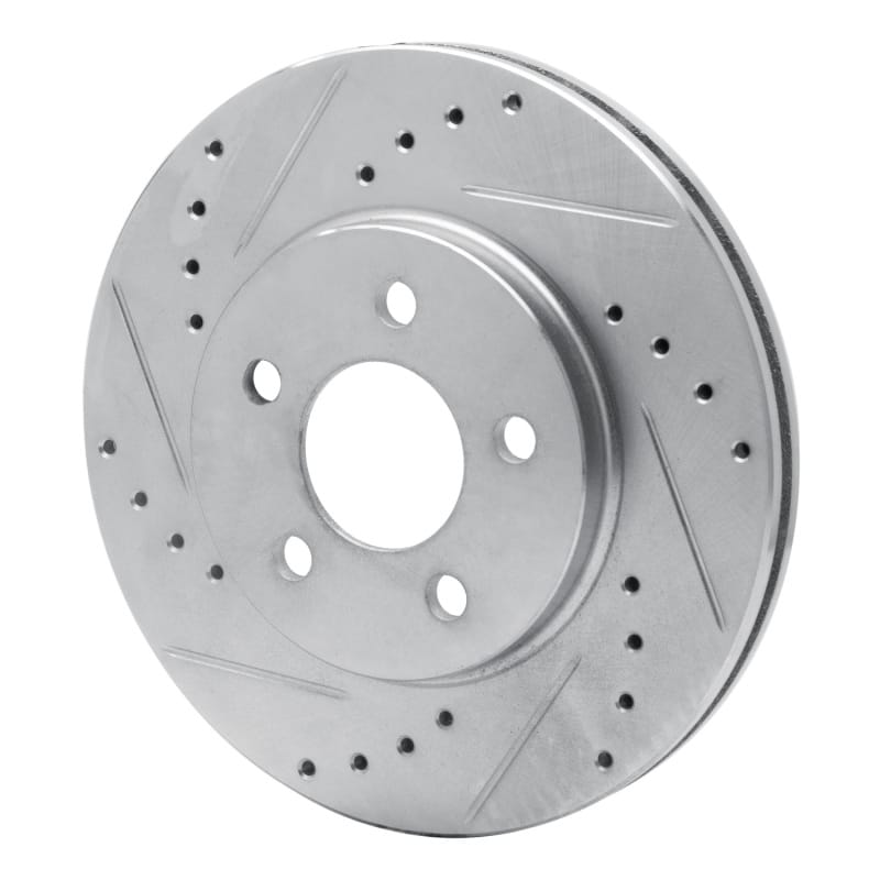 R1 86-90 Chrysler Town & Country Front Left Drilled & Slotted Silver Brake Rotor thumbnail 2
