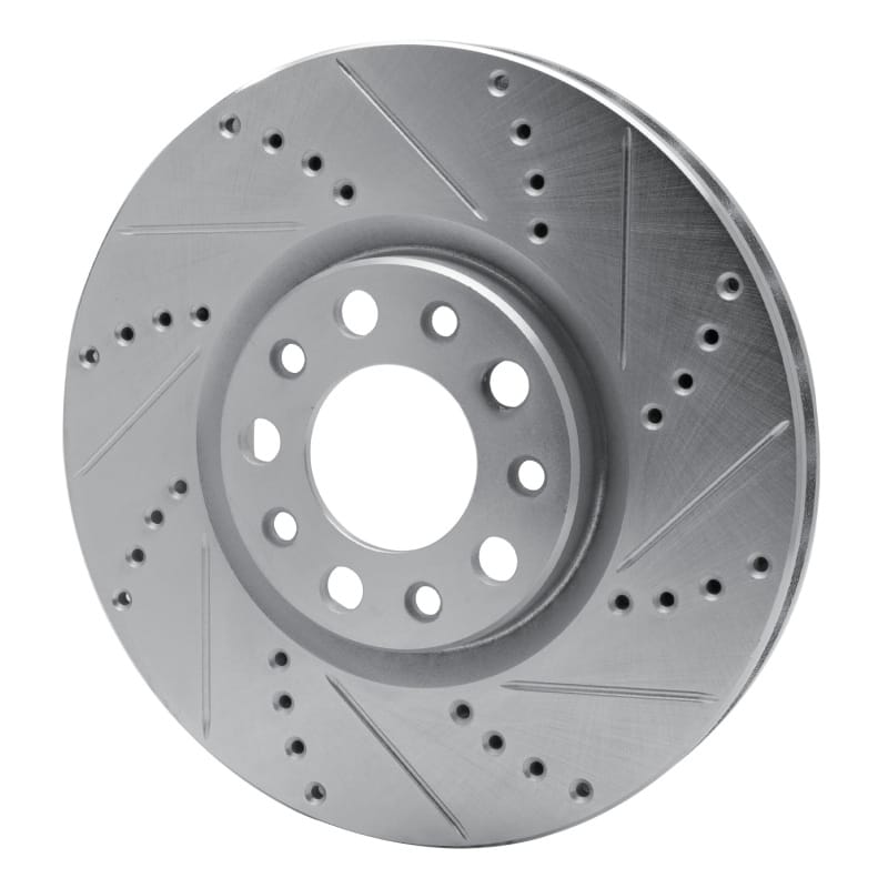 R1 13-23 Chrysler 200 Front Right Drilled & Slotted Silver Brake Rotor