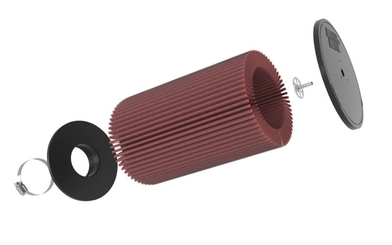 K&N Universal Round Clamp-On Air Filter 3-1/2in FLG  8in B, 7in T W/STUD, 12-1/2in H thumbnail 3