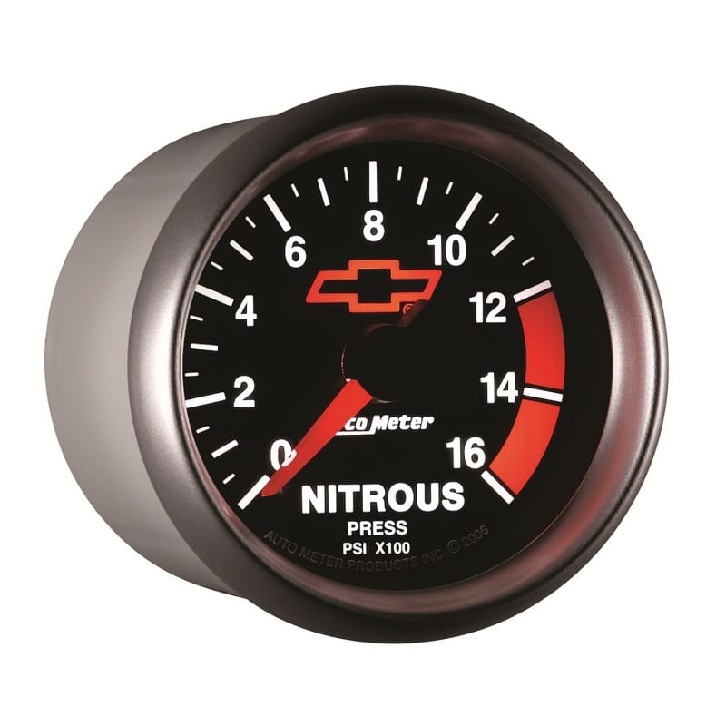 Autometer GM Bowtie Black 2-1/16in 0-1600 PSI Nitrous Pressure - Digital Stepper Motor thumbnail 5