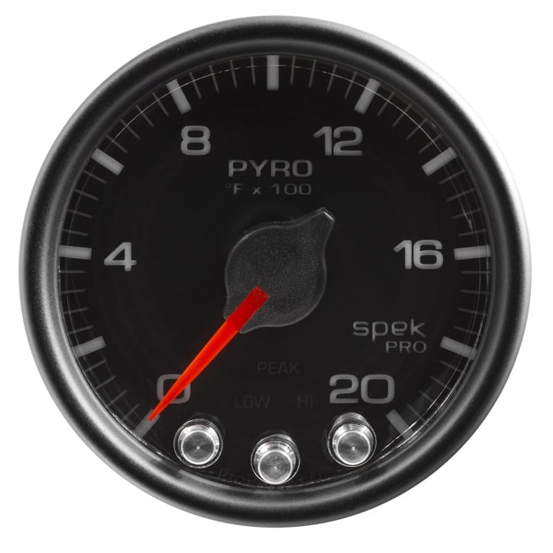 Autometer Spek-Pro Gauge Pyro. (Egt) 2 1/16in 2000f Stepper Motor W/Peak & Warn Blk/Blk thumbnail 2