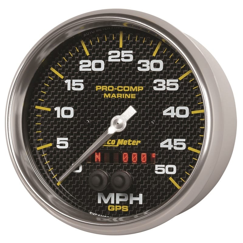 Autometer Speedometer Gauge 5 inch 50MPH GPS Marine Carbon Fiber thumbnail 3