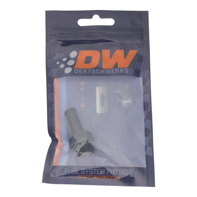 DeatschWerks 6AN ORB Male to 3/8in Male Barb Fitting (Incl O-Ring) - Anodized Matte Black thumbnail 2