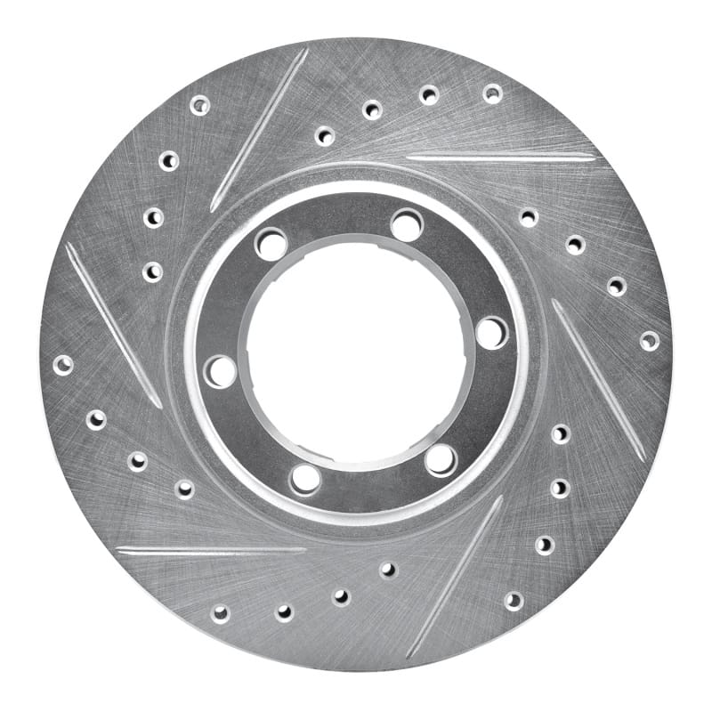R1 87-89 Dodge Raider Front Left Drilled & Slotted Silver Brake Rotor