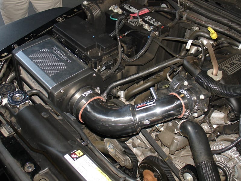 Injen 07-09 Wrangler 3.8L V6 w/ Box Wrinkle Black Power-Flow Air Intake System thumbnail 2
