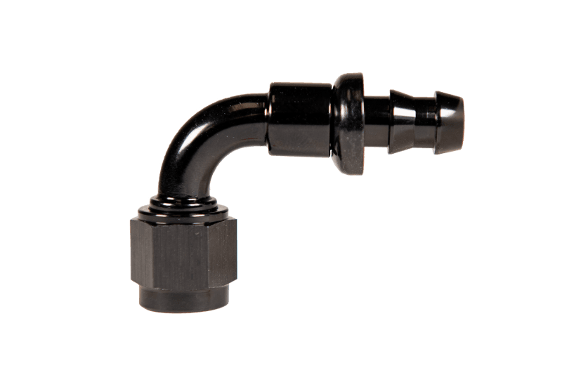 Fleece Performance Universal -6AN 90Deg to Hose Barb - Black