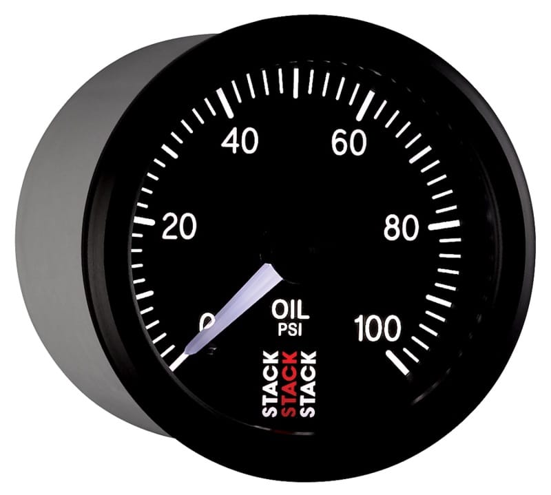 Autometer Stack 52mm 0-100 PSI 1/8in NPTF Male Pro Stepper Motor Oil Pressure Gauge - Black thumbnail 7