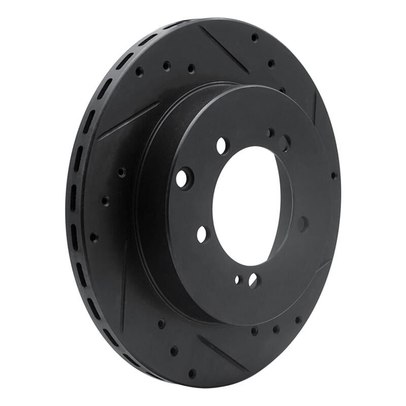 R1 91-93 Dodge STEALTH Rear Right Drilled & Slotted Black Brake Rotor thumbnail 2