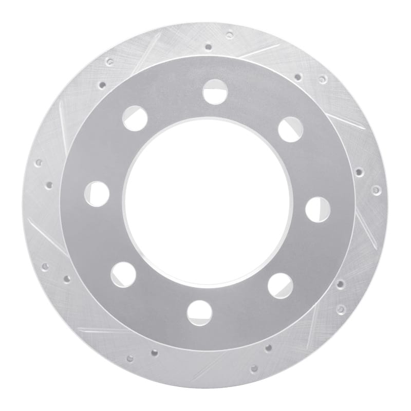 R1 00-02 Dodge Ram 3500 Rear Left Drilled & Slotted Silver Brake Rotor