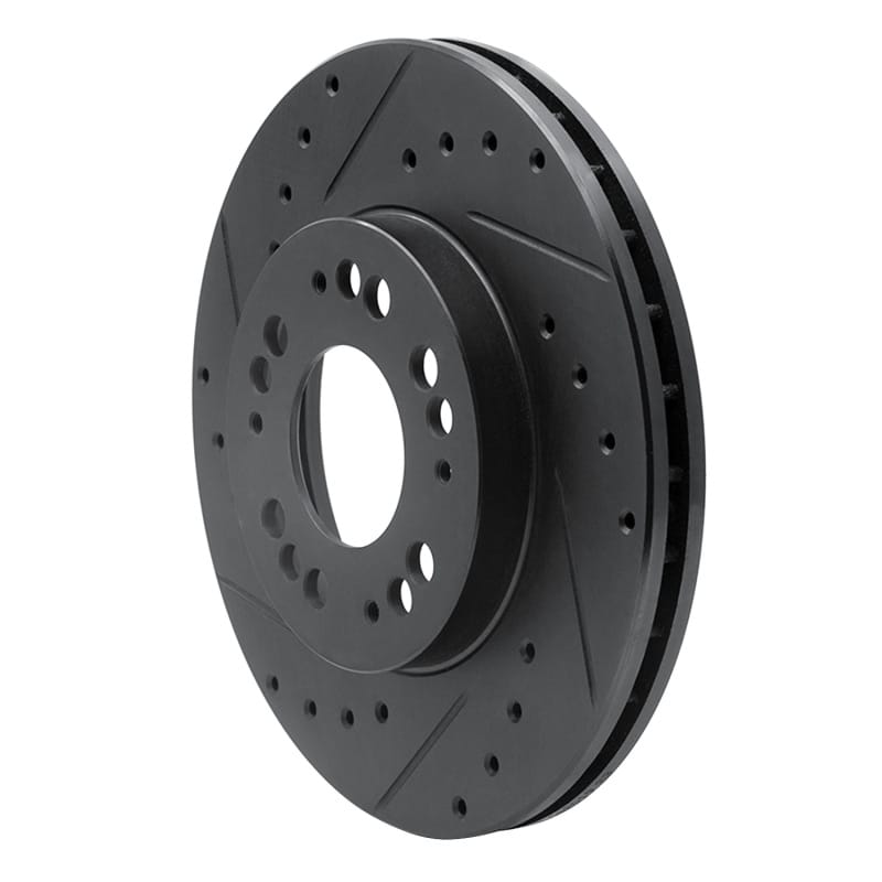 R1 91-04 Dodge STEALTH Front Left Drilled & Slotted Black Brake Rotor thumbnail 2