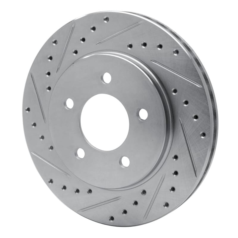 R1 91-02 Chrysler Grand Voyager Front Left Drilled & Slotted Silver Brake Rotor thumbnail 2