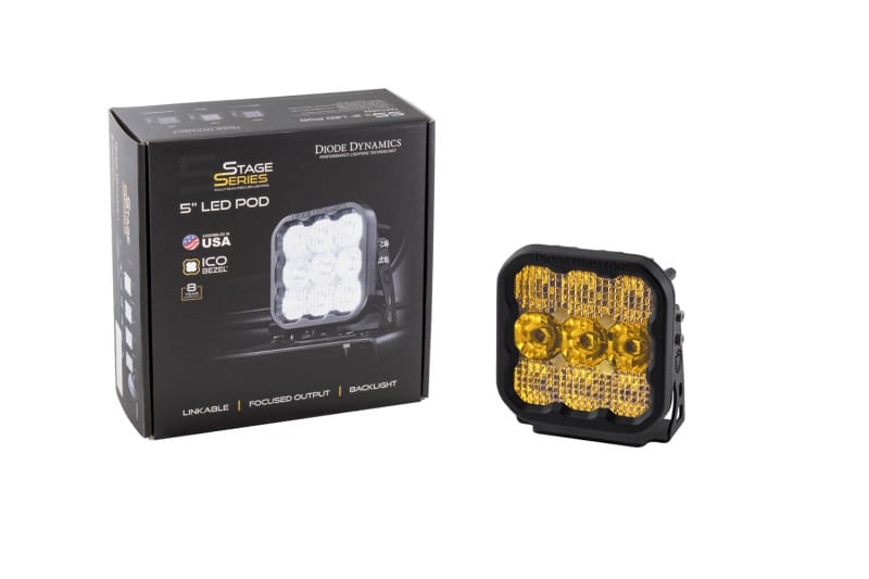 Diode Dynamics SS5 LED Pod Pro - Yellow Driving (Single) thumbnail 9