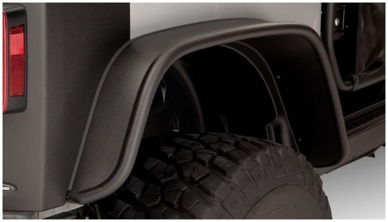 Bushwacker 07-18 Jeep Wrangler Flat Style Flares 2pc Fits 2-Door Sport Utility Only - Black thumbnail 2
