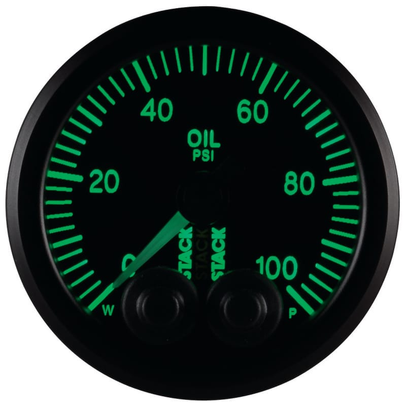 Autometer Stack Instruments Pro Control 52mm 0-100 PSI Oil Pressure Gauge - Black (1/8in NPTF Male) thumbnail 5