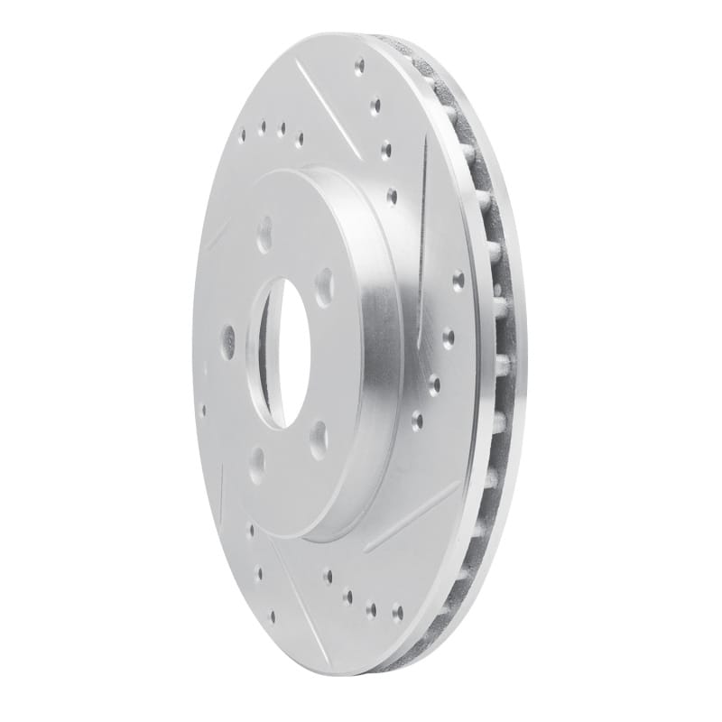 R1 86-90 Chrysler Town & Country Front Right Drilled & Slotted Silver Brake Rotor thumbnail 2