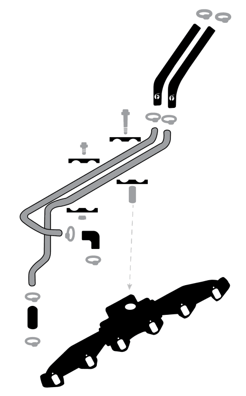 Fleece Performance 89-98 Dodge 2500/3500 5.9L 12V Cummins Replacement Heater Core Line Kit thumbnail 3