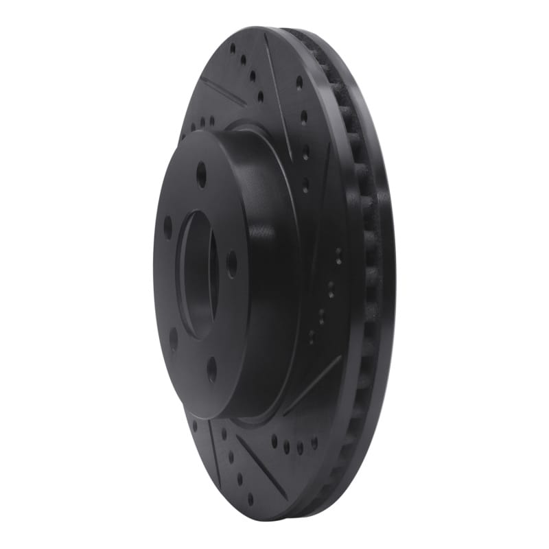 R1 98-00 Chrysler LHS Front Right Drilled & Slotted Black Brake Rotor thumbnail 2