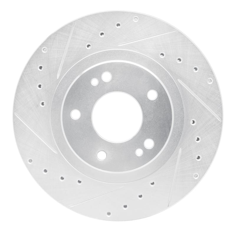 R1 91-93 Dodge STEALTH Front Left Drilled & Slotted Silver Brake Rotor