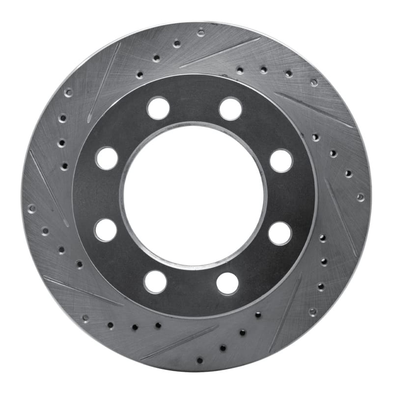 R1 71-97 Dodge D300 Front Left Drilled & Slotted Silver Brake Rotor