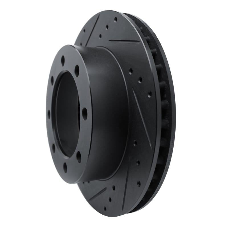 R1 80-93 Dodge W250 Front Left Drilled & Slotted Black Brake Rotor thumbnail 2