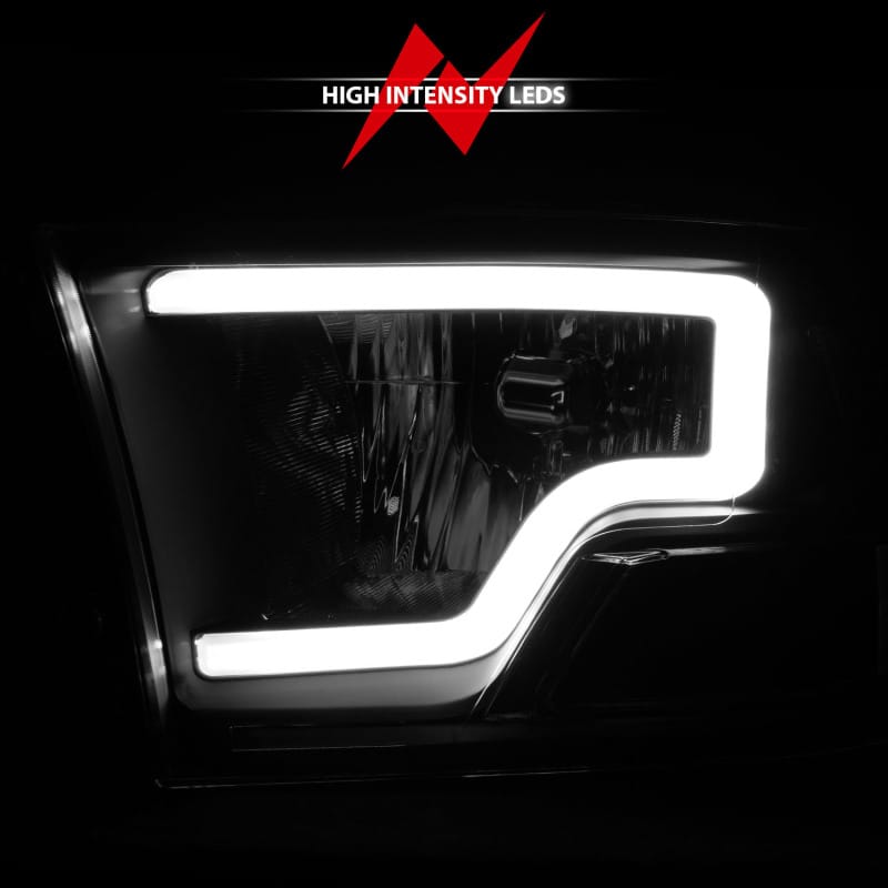 ANZO 2009-2018 Dodge Ram 1500 Crystal Headlights w/ Light Bar Black Housing thumbnail 7