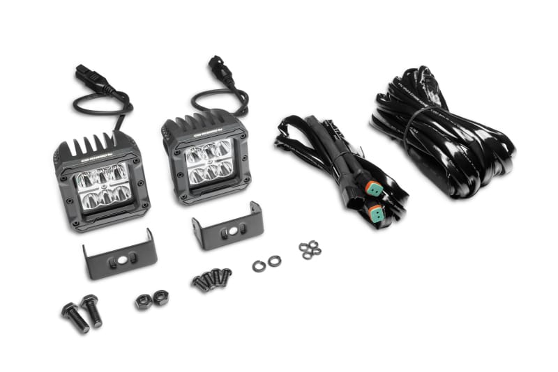 Go Rhino Xplor Bright Series Cube LED Spot Light Kit (Surface/Threaded Stud Mount) 3x3 - Blk (Pair) thumbnail 3