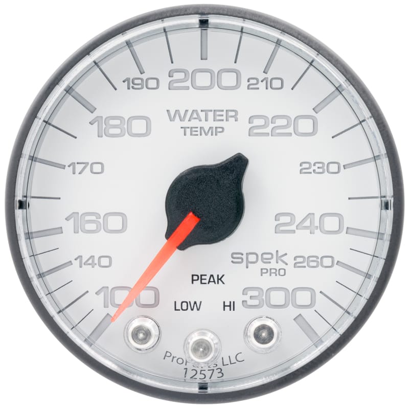 Autometer Spek-Pro Gauge Water Temp 2 1/16in 300f Stepper Motor W/Peak & Warn Wht/Blk - P346128 thumbnail 2