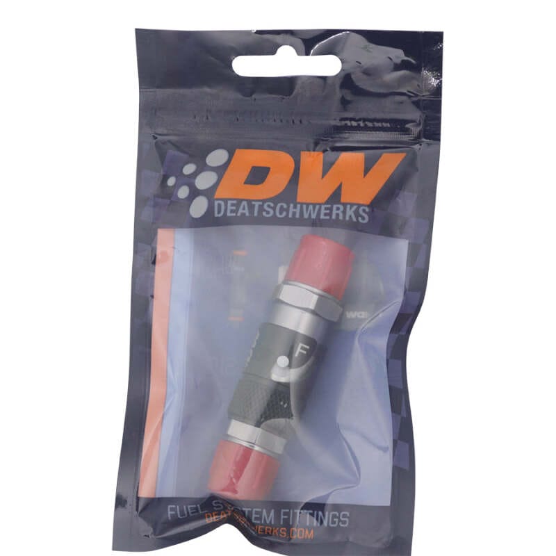 DeatschWerks 6AN Male Flare Quick Disconnect Dry Break Fitting - 2 Pieces Anodized Matte Black thumbnail 2