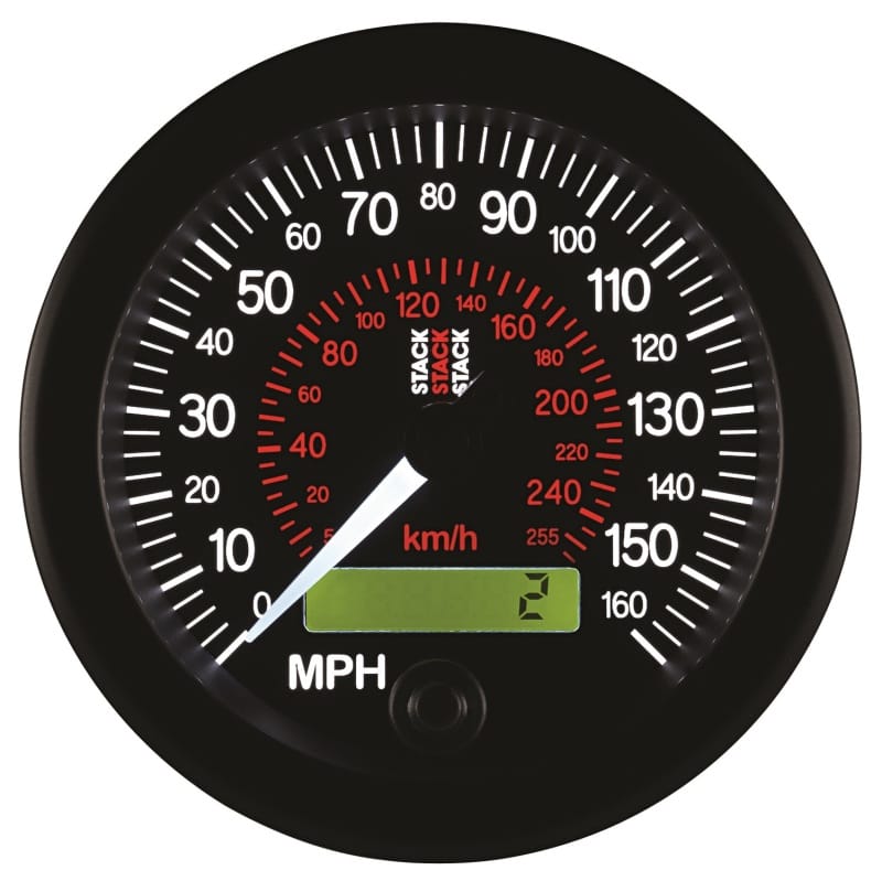 Autometer Stack Instruments 88MM 0-160 MPH / 260 KM/H Programmable Speedometer - Black thumbnail 4