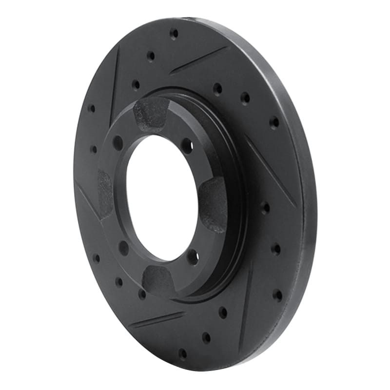 R1 85-91 Dodge COLT Front Left Drilled & Slotted Black Brake Rotor thumbnail 2