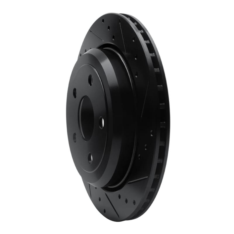 R1 11-25 Dodge Durango Rear Right Drilled & Slotted Black Brake Rotor thumbnail 2