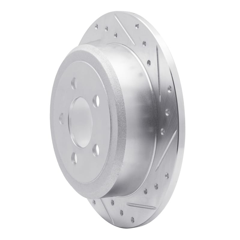 R1 07-12 Dodge Nitro Rear Left Drilled & Slotted Silver Brake Rotor thumbnail 2