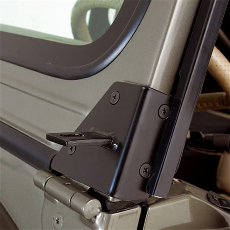 Rugged Ridge 76-95 Jeep CJ/YJ Black Windshield Hinge Light Brackets thumbnail 2