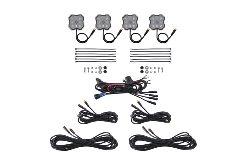 Diode Dynamics Rock Light - Amber/White - M8 4-Pack