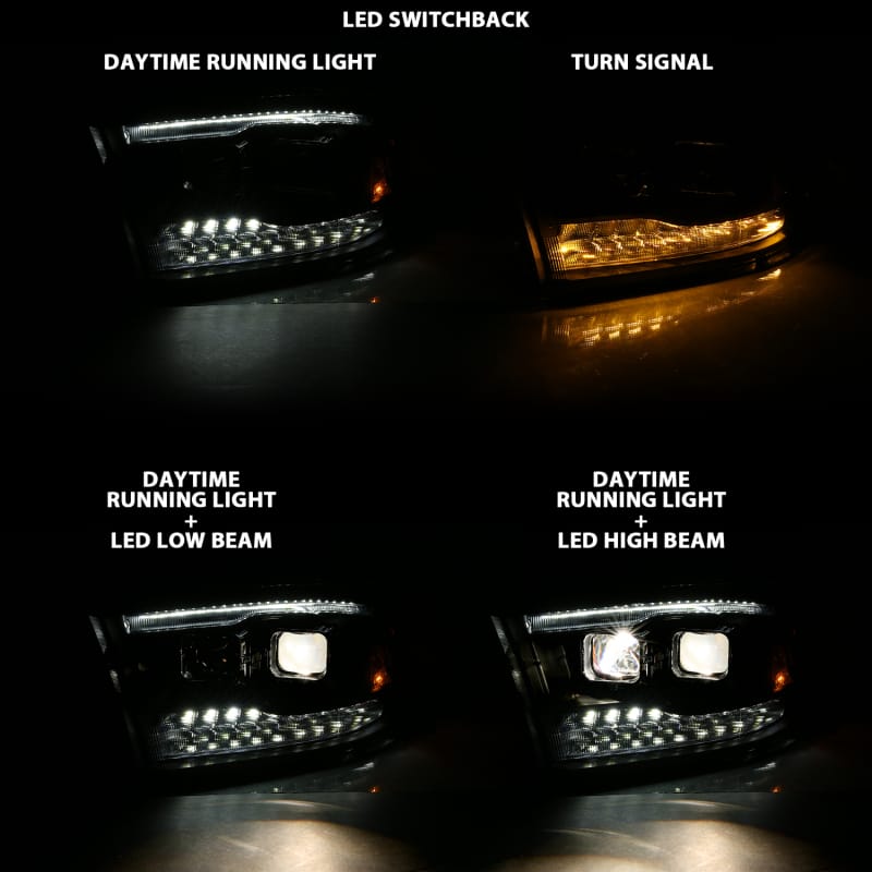 ANZO 2009-2018 Dodge Ram 1500 Projector H.L. Switchback Black Amber thumbnail 8