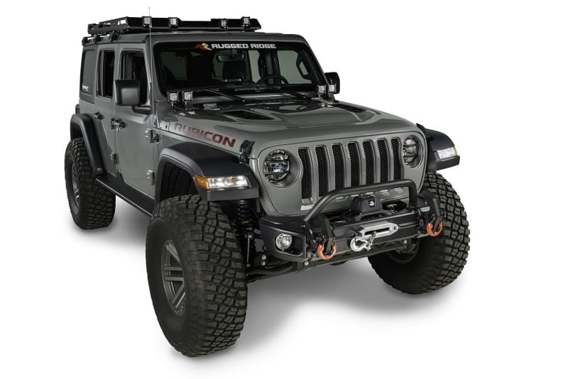 Rugged Ridge Arcus Front Bumper Tube Overrider Black 18-20 Jeep Wrangler JL thumbnail 3