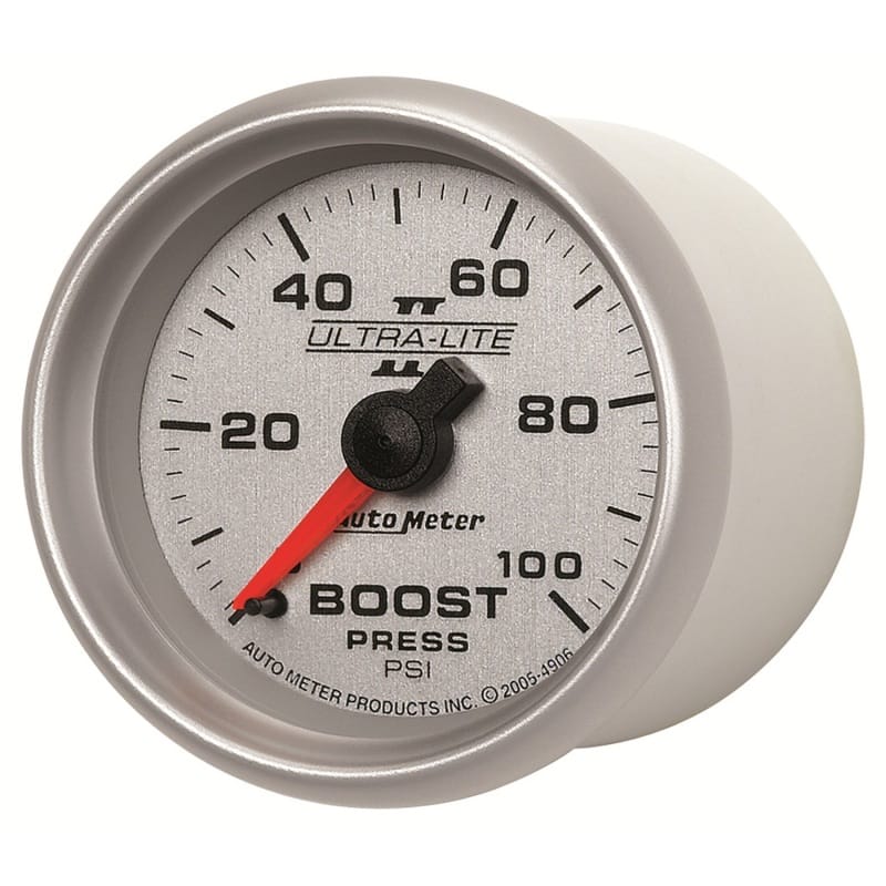 Autometer Ultra-Lite II 52mm 0-100 PSI Mechanical Boost Gauge thumbnail 2