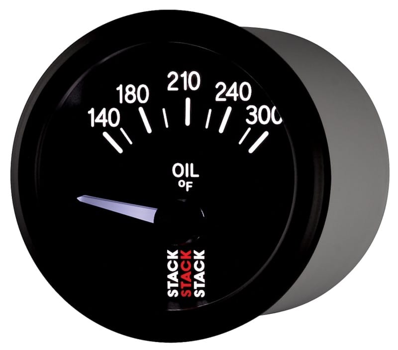 Autometer Stack 52mm 140-300 Deg F 1/8in NPTF Electric Oil Temp Gauge - Black thumbnail 3