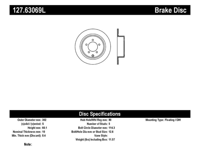 StopTech Slotted & Drilled Sport Brake Rotor - 127.63069L thumbnail 3