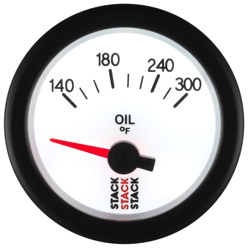 Autometer Stack 52mm 140-300 Deg F 1/8in NPTF Electric Oil Temp Gauge - White thumbnail 4